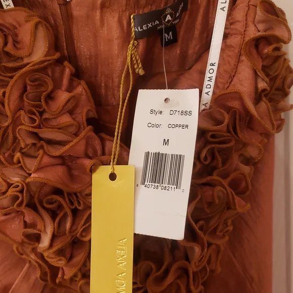 Alexia Admor Women's Cocktail Dress Size Medium Copper Brown Strapless Shift - Picture 4 of 4
